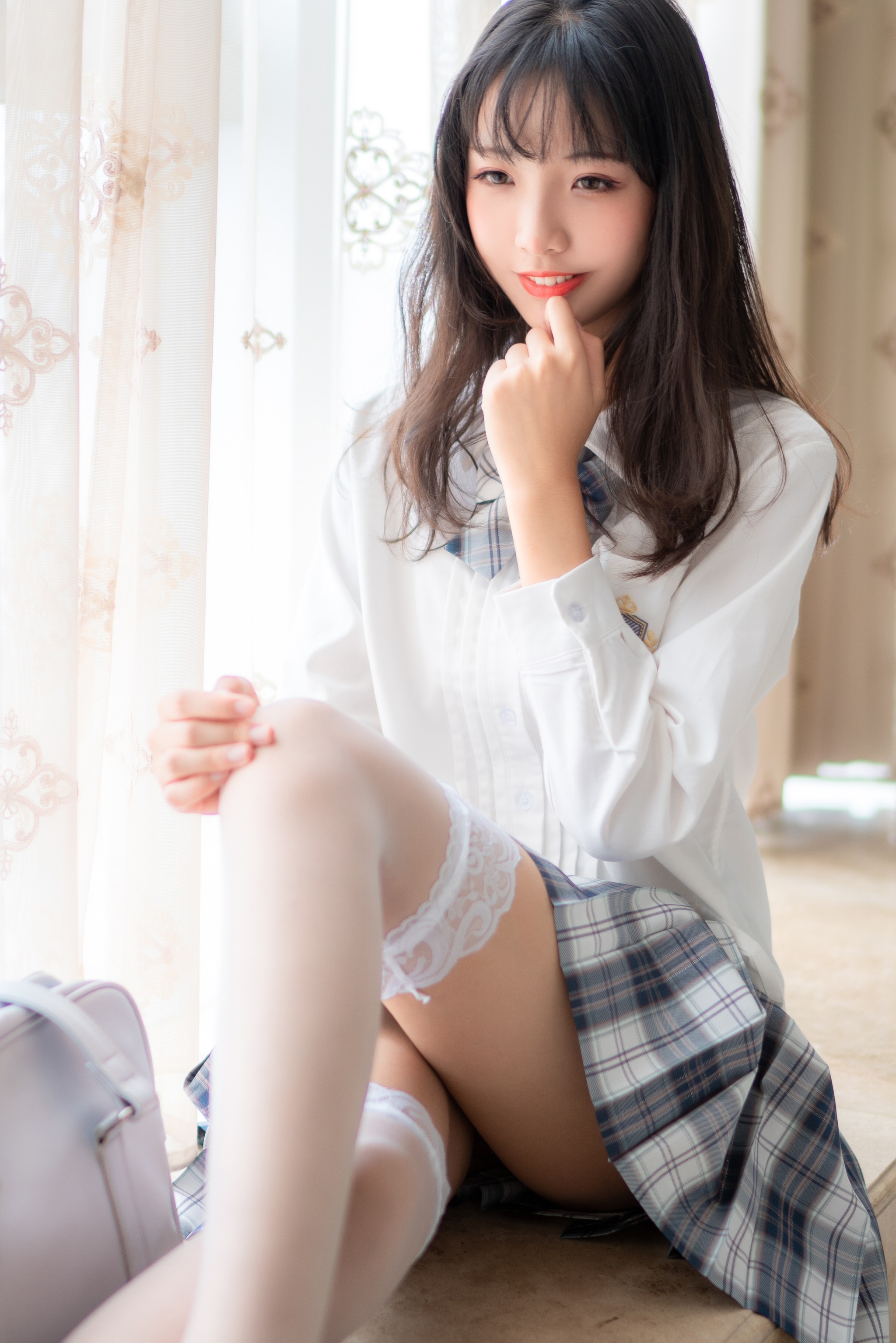 图片[1]-西瓜少女 西呱呀呀呀 – NO.021 西瓜少女(西呱呀呀呀) JK格子裙 [23P]-XikXak